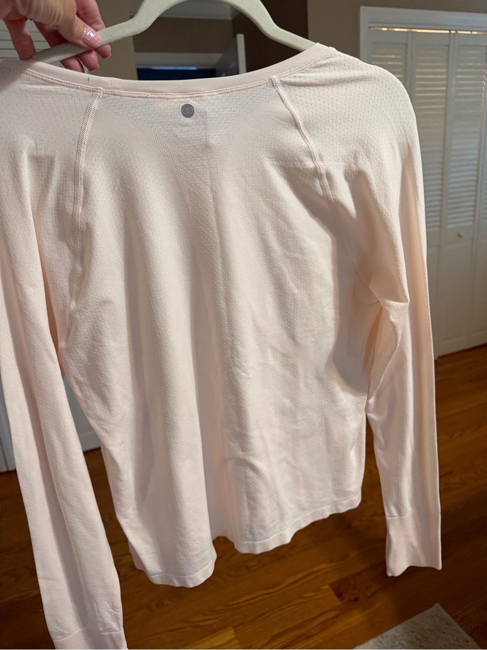CALIA by Carrie Underwood Blush Pink Long Sleeve Crewneck Top - Picture 9 of 9